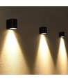 3W Fassadenwandleuchte - Schwarz, 180lm, 2700K, IP54 Außen, Aluminium