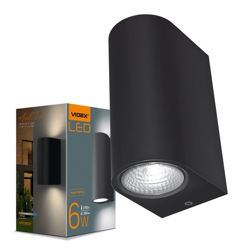 6W LED Wandleuchte für Fassade - IP54, 2700K, schwarz, 15cm breit, inkl. Leuchtmittel