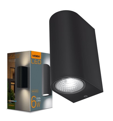 6W LED Wandleuchte für Fassade - IP54, 2700K, schwarz, 15cm breit, inkl. Leuchtmittel
