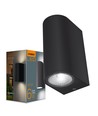 6W LED Wandleuchte für Fassade - IP54, 2700K, schwarz, 15cm breit, inkl. Leuchtmittel
