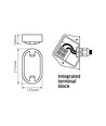 15W LED Bulkhead Wand/Deckenleuchte - IP65, 1200lm, 5000K, grau, IK07, oval