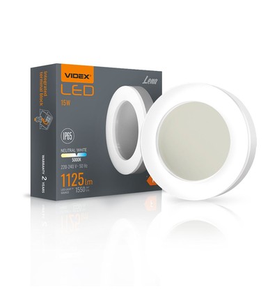 15W LED Decken/Wandleuchte Bulkhead - IP65, 5000K, 19x19cm, weißer Rand, IK07, Außenbereich/Feuchtraum