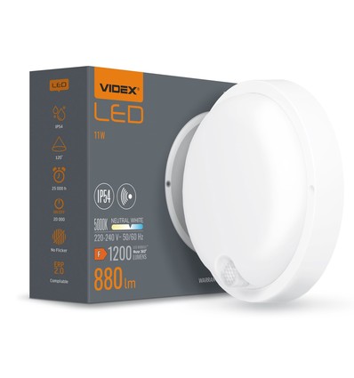 11W LED Deckenleuchte mit Sensor - IP54, IK07, 120°, 5000K, Bulkhead