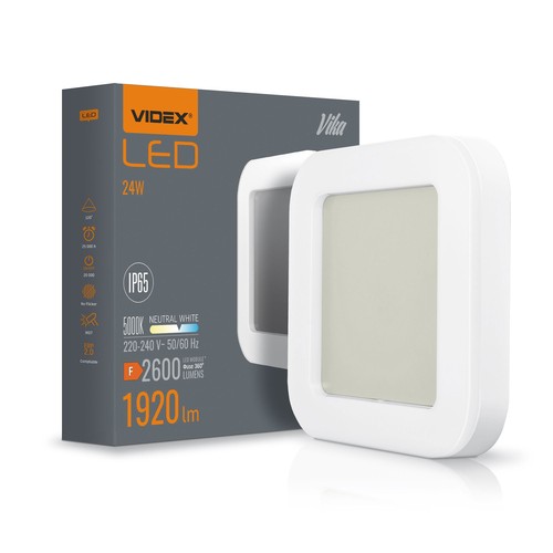 24W LED Deckenleuchte - IP65, 32x32cm, 5000K, Bulkhead, Außenbereich/Feuchtraum