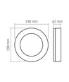 15W LED Bulkhead Wand-/Deckenleuchte, schwarz - 1550lm, IP65, 5000K, 190x190mm, Außen/Innen