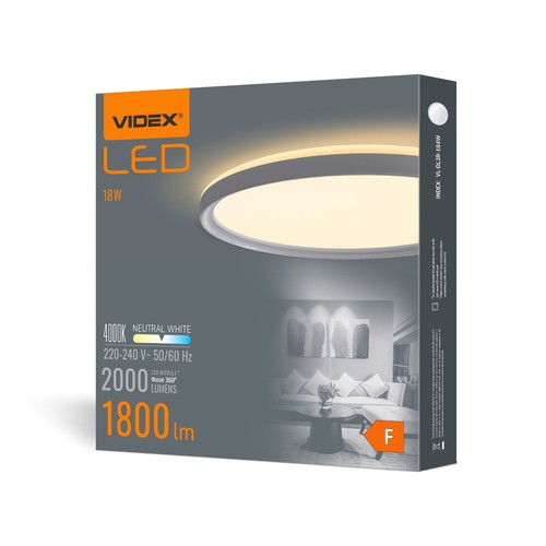 18W Ø29,2cm LED Deckenpanel - 100lm/W, 4000K, IP20 Innen, weißer Rand