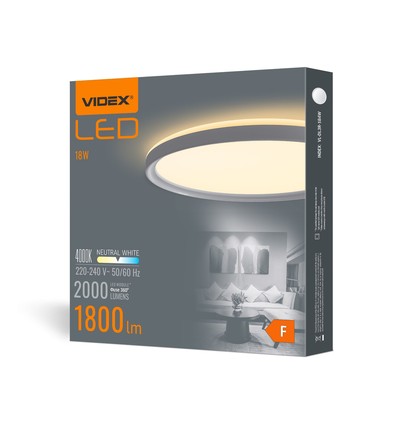 18W Ø29,2cm LED Deckenpanel - 100lm/W, 4000K, IP20 Innen, weißer Rand