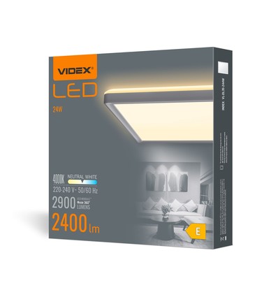 24W LED Deckenleuchte, quadratisch - 2900lm, 4000K, 29x29cm, weißer Rand, IP20 Innen