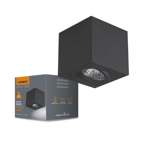GU10 Aufbauspot - Schwarz, Aluminium, IP20 Innenbereich, ohne Leuchtmittel