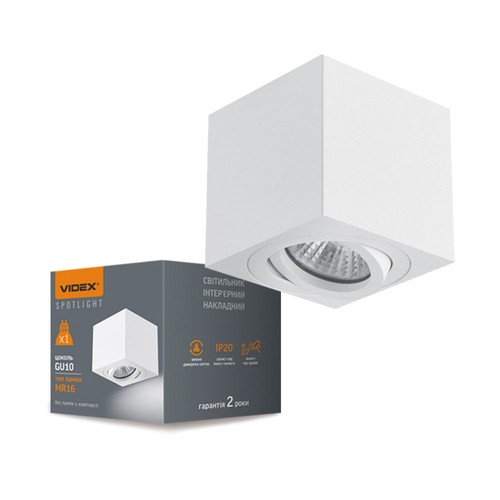 GU10 Aufbauspot - Weiß, 8x8x8,5 cm, IP20 Innenbereich, ohne Leuchtmittel