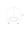 GU10 Aufbauspot - Weiß, 8x8x8,5 cm, IP20 Innenbereich, ohne Leuchtmittel