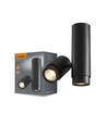 Doppel-GU10 Aufbauspot, schwenkbar - Schwarz, IP20 Innenbereich, Aluminium, ohne Leuchtmittel