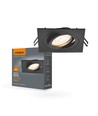 GU10 Einbauspot - Schwarz, quadratisch, Aluminium, IP20, ohne Leuchtmittel
