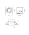 GU10 Einbaustrahler, quadratisch - Schwarz, Aluminium, IP20, Ausschnitt: Ø7,7 cm, Maße: 9,2 x 9,2 cm