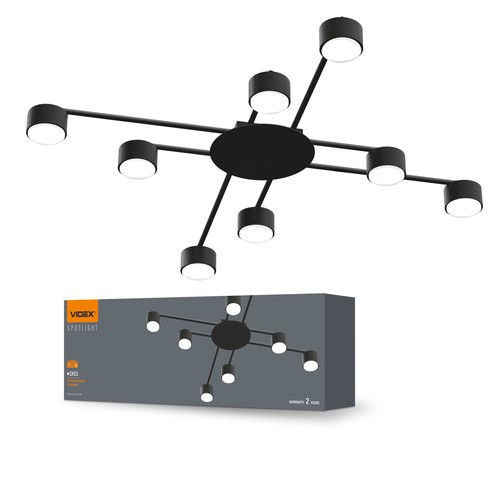 8x GX53 Schienenspot - Schwarz, Aluminium, IP20 Innenbereich, ohne Leuchtmittel