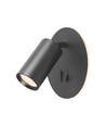 GU10 Wandstrahler mit 5W LED Backlight - Schwarz, 2700K, 2x Schalter, drehbar, ohne GU10 Leuchtmittel
