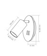GU10 Wandstrahler mit 5W LED Backlight - Schwarz, 2700K, 2x Schalter, drehbar, ohne GU10 Leuchtmittel