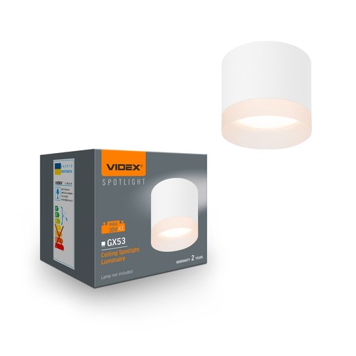 GX53 Aufbauspot - Weiß, Ø8cm, IP20, IK07, ohne Leuchtmittel