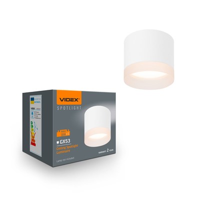 GX53 Aufbauspot - Weiß, Ø8cm, IP20, IK07, ohne Leuchtmittel