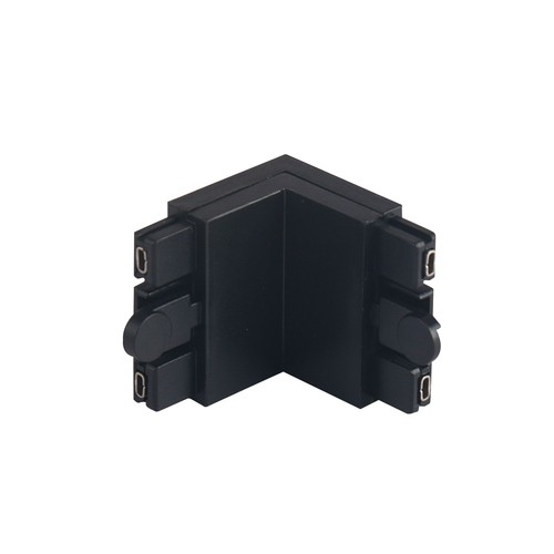 L-Form magnetischer Schienenverbinder, schwarz - 30x30x24 mm, IP22 Innenbereich, 3 Jahre Garantie