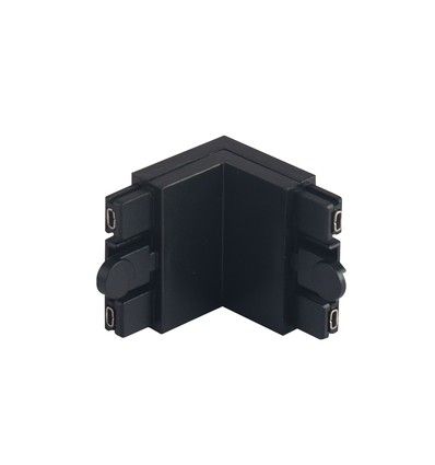 L-Form magnetischer Schienenverbinder, schwarz - 30x30x24 mm, IP22 Innenbereich, 3 Jahre Garantie