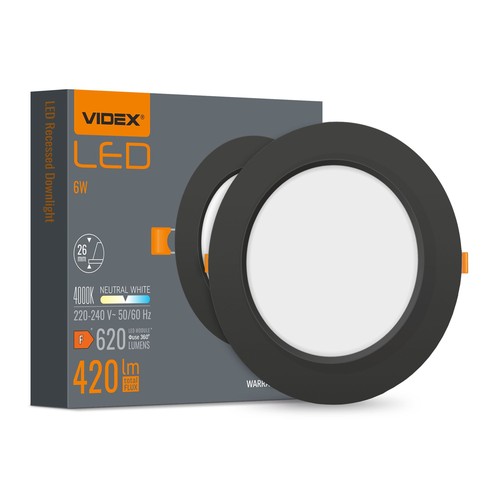 6W Ø11,8cm LED Einbaupanel - 620lm, 4000K, weißer Rand, flicker free