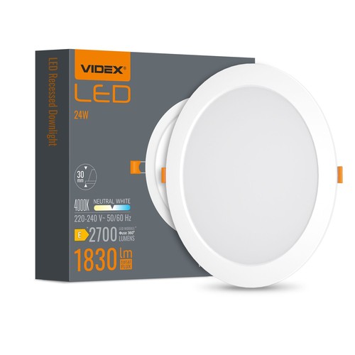 24W Quadratisches LED Einbaupanel - 1830lm, 4000K, 29,5 x 29,5 cm, weißer Rand, IP20 Innenbereich