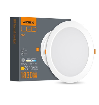 24W Quadratisches LED Einbaupanel - 1830lm, 4000K, 29,5 x 29,5 cm, weißer Rand, IP20 Innenbereich