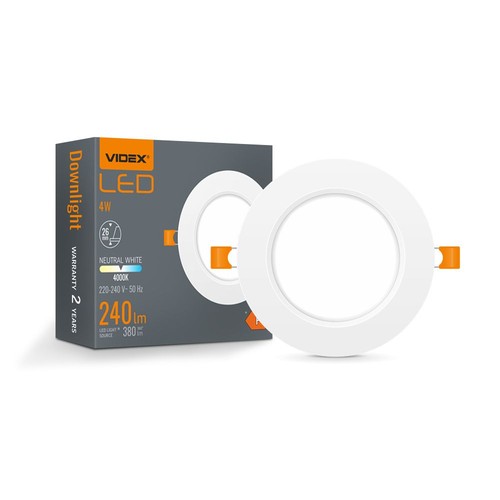 4W Ø10cm LED Einbaupanel - 4000K, integrierter Driver, weißer Rand