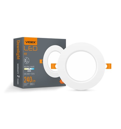 4W Ø10cm LED Einbaupanel - 4000K, integrierter Driver, weißer Rand