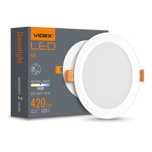 6W LED Einbaupanel - 4000K, 120°, Loch: Ø9,5-10 cm, Maße: 11,8 x 11,8 cm