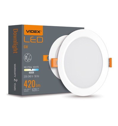 6W LED Einbaupanel - 4000K, 120°, Loch: Ø9,5-10 cm, Maße: 11,8 x 11,8 cm
