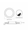 18W rahmenloses LED Einbaupanel - 2100lm, 4000K, 22,2 x 22,2 cm, integrierter Driver, weißer Rand