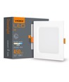 6W quadratisches LED Einbaupanel - 450lm, 4000K, weißer Rand, Loch: Ø9,5-10 cm, Maße: 12x12 cm