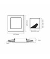 6W quadratisches LED Einbaupanel - 450lm, 4000K, weißer Rand, Loch: Ø9,5-10 cm, Maße: 12x12 cm