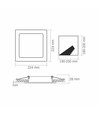 18W Quadratisches rahmenloses LED Panel - 122lm/W, 4000K, 224x224mm, weißer Rand, flicker free