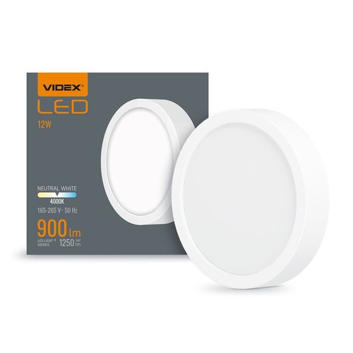 12W Ø17cm LED Deckenleuchte - 4000K, 900lm, IP20 Innenbereich, weißer Rand, inkl. Leuchtmittel