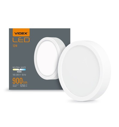 12W Ø17cm LED Deckenleuchte - 4000K, 900lm, IP20 Innenbereich, weißer Rand, inkl. Leuchtmittel