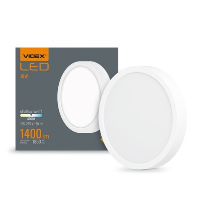 18W LED Aufbaupanel - 1400lm, 4000K, 14,2 x 14,2 cm, weißer Rand