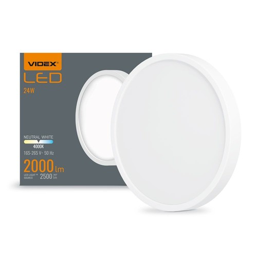 20W Ø26,4cm LED Deckenleuchte - 2000lm, 4000K, weißer Rand, 170 Grad, IP20 Innenbereich