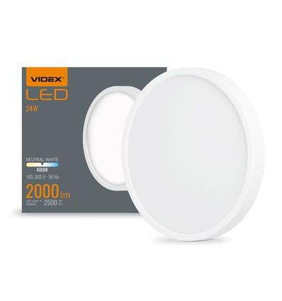 20W Ø26,4cm LED Deckenleuchte - 2000lm, 4000K, weißer Rand, 170 Grad, IP20 Innenbereich