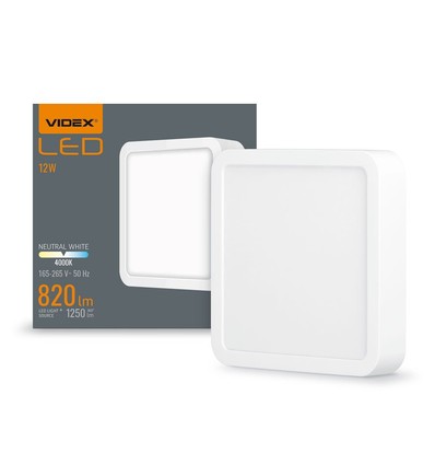 12W quadratisches LED Aufbaupanel - 820lm, 4000K, weißer Rand, 14,2 x 14,2 cm