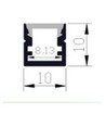 Aluprofil für Akustikpaneel, 1,2 Meter lang, mit schwarzer matter Abdeckung, 10x10 mm