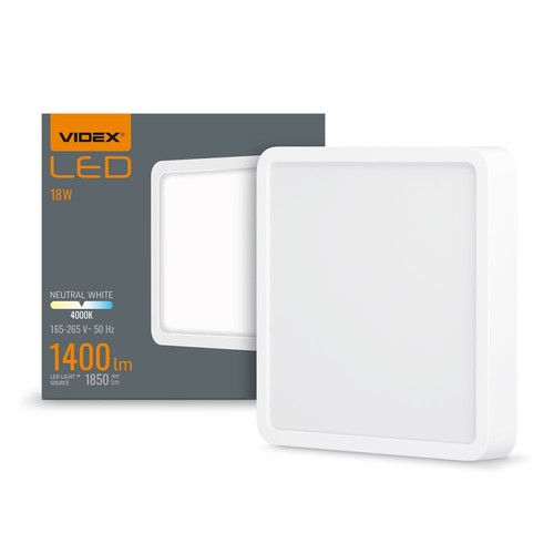 18W LED Aufbaupanel - 1400lm, 4000K, weiß, 19,2 x 19,2 cm, IP20 Innenbereich