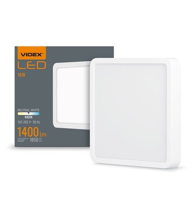 18W LED Aufbaupanel - 1400lm, 4000K, weiß, 19,2 x 19,2 cm, IP20 Innenbereich