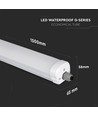 150cm 48W wasserdichte komplette LED-Wannenleuchte, durchverdrahtet - 5760lm, 120lm/W, IP65