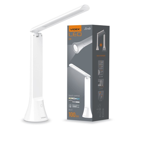 Berlin LED Schreibtischlampe, 5W - Wiederaufladbar, dimmbar, 3-in-1 CCT, tragbar, weiß