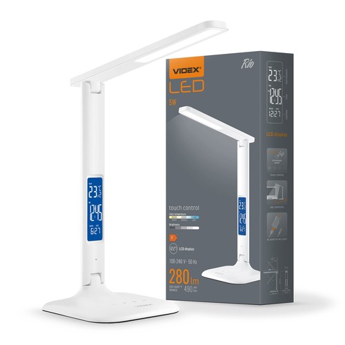 7W LED Schreibtischlampe dimmbar - Einstellbare CCT, 5 Helligkeitsstufen, weiß, flickerfrei, inkl. Adapter