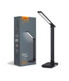18W LED Schreibtischlampe mit kabellosem Laden - 700lm, 5-Stufen dimmbar, CCT einstellbar, schwarz, flicker free
