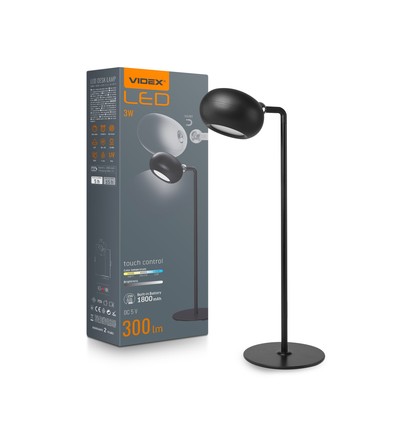 3W LED Tischleuchte, schwarz - Wiederaufladbar, dimmbar, CCT, USB-C, bis zu 15 Stunden Akku